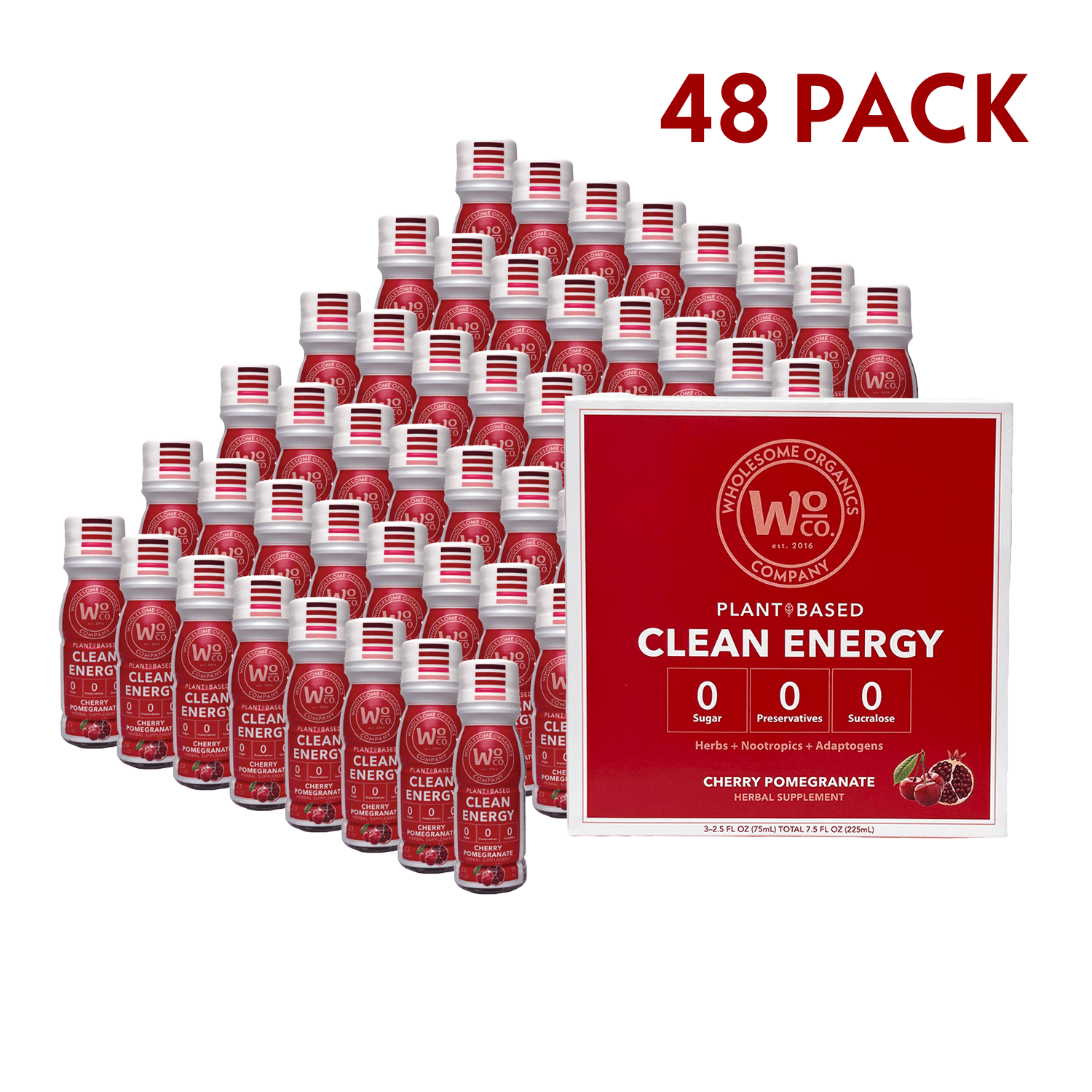 Healthy Energy Shots | Cherry Pomegranate | 48 Pack